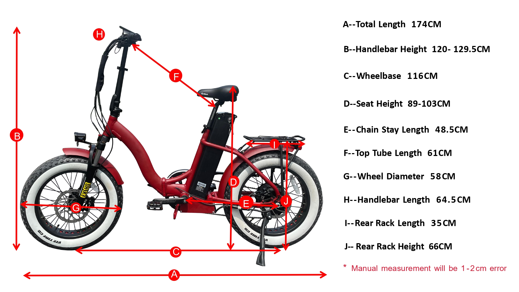 Geometrie von 52v Elektro fahrrad