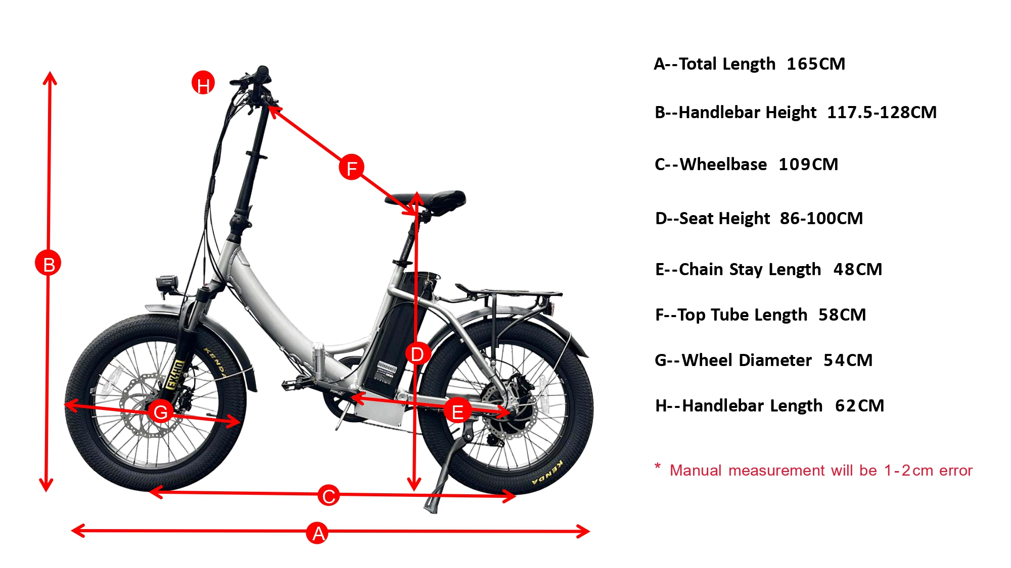 Geometrie des Mini-Elektro fahrrads