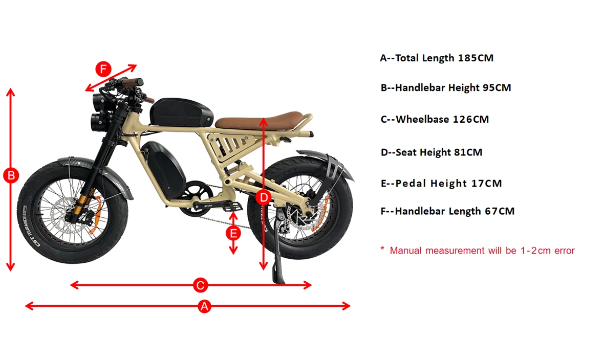 Geometrie von Moped Style E Bike